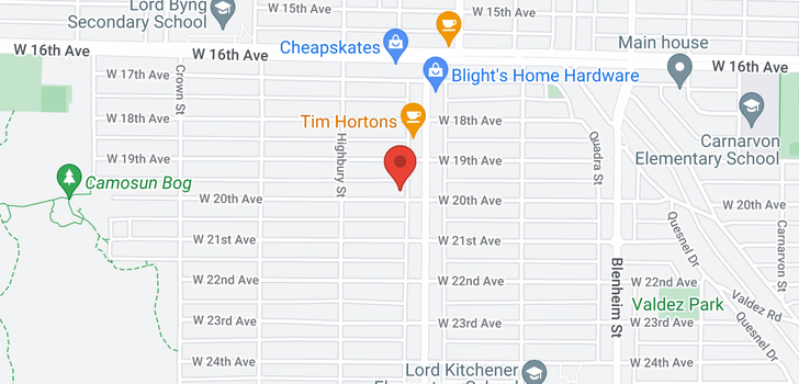map of 3635 W 20TH AVENUE